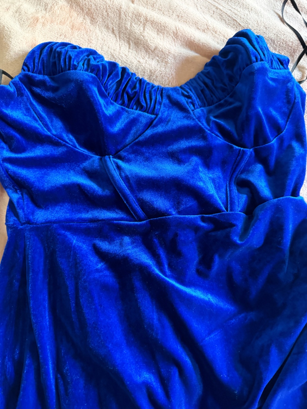 Fashion Nova Royal Blue Velvet Slip Dress